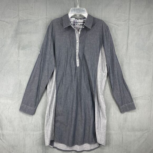 Kuhl Kiley Dress Womens Medium Sail Blue UPF 50 Fabric Shields Outdoors Logo - Picture 1 of 13